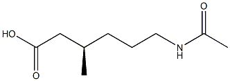 [R,(+)]-6-(Acetylamino)-3-methylhexanoic acid 구조식 이미지