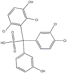 (3,4-Dichlorophenyl)(2,6-dichloro-3-hydroxyphenyl)(3-hydroxyphenyl)methanesulfonic acid Structure