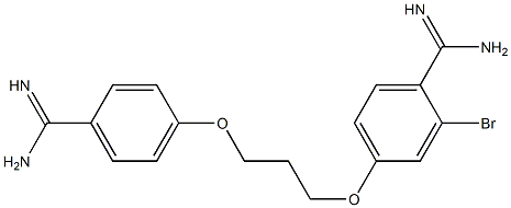 2-Bromo[4,4'-(trimethylenebisoxy)bis(benzamidine)] 구조식 이미지