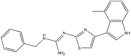 1-Benzyl-2-[4-(4-methyl-1H-indole-3-yl)-2-thiazolyl]guanidine 구조식 이미지