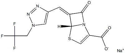 (5R,6Z)-6-[[1-(2,2,2-Trifluoroethyl)-1H-1,2,3-triazol-4-yl]methylene]-7-oxo-4-thia-1-azabicyclo[3.2.0]hept-2-ene-2-carboxylic acid sodium salt Structure