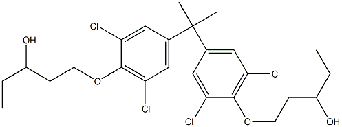 1,1'-[Isopropylidenebis(2,6-dichloro-4,1-phenyleneoxy)]bis(3-pentanol) 구조식 이미지