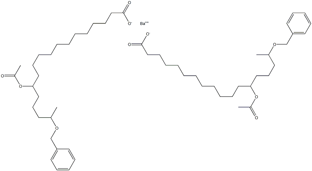 Bis(17-benzyloxy-13-acetyloxystearic acid)barium salt Structure