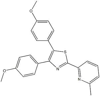 4,5-Bis(4-methoxyphenyl)-2-(6-methyl-2-pyridyl)thiazole Structure