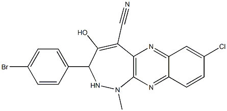 2,3-Dihydro-3-(4-bromophenyl)-8-chloro-1-methyl-4-hydroxy-1H-1,2-diazepino[3,4-b]quinoxaline-5-carbonitrile Structure