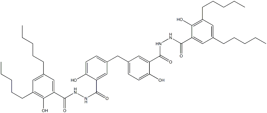 5,5'-Methylenebis[2-hydroxy-N'-(2-hydroxy-3,5-dipentylbenzoyl)benzenecarbohydrazide] Structure