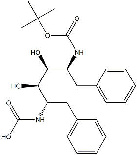 [(2S,3S,4R,5S)-1,6-Diphenyl-3,4-dihydroxyhexane-2,5-diyl]bis(carbamic acid tert-butyl) ester Structure