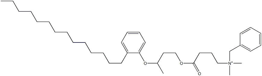 N,N-Dimethyl-N-benzyl-N-[3-[[3-(2-tetradecylphenyloxy)butyl]oxycarbonyl]propyl]aminium 구조식 이미지