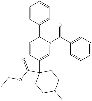 1-Methyl-4-[(1,6-dihydro-1-benzoyl-6-phenylpyridin)-3-yl]piperidine-4-carboxylic acid ethyl ester 구조식 이미지