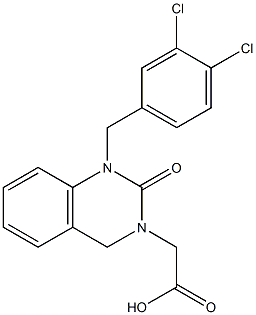 1-(3,4-Dichlorobenzyl)-1,2,3,4-tetrahydro-2-oxoquinazoline-3-acetic acid Structure