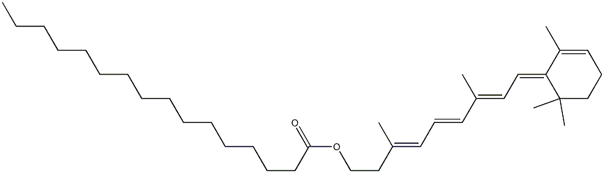 (3E,5E,7E,9E)-3,7-Dimethyl-9-(2,6,6-trimethyl-2-cyclohexen-1-ylidene)-3,5,7-nonatrien-1-ol palmitate Structure