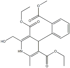 4-(2-Methoxycarbonylphenyl)-2-hydroxymethyl-6-methyl-1,4-dihydropyridine-3,5-dicarboxylic acid diethyl ester 구조식 이미지