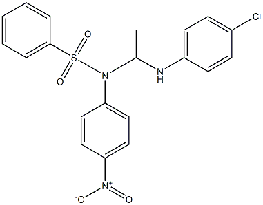 N-[1-[(4-Chlorophenyl)amino]ethyl]-N-(4-nitrophenyl)benzenesulfonamide 구조식 이미지