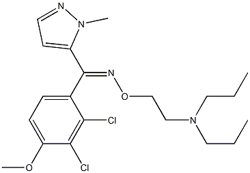 (E)-(2,3-Dichloro-4-methoxyphenyl) (2-methyl-2H-pyrazol-3-yl) ketone O-(2-dipropylaminoethyl)oxime 구조식 이미지