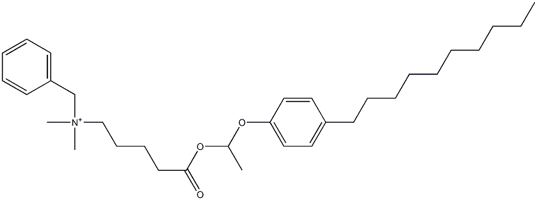 N,N-Dimethyl-N-benzyl-N-[4-[[1-(4-decylphenyloxy)ethyl]oxycarbonyl]butyl]aminium 구조식 이미지