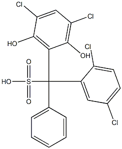 (2,5-Dichlorophenyl)(3,5-dichloro-2,6-dihydroxyphenyl)phenylmethanesulfonic acid Structure