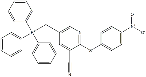 Triphenyl[[3-cyano-2-(p-nitrophenylthio)pyridin-5-yl]methyl]phosphonium 구조식 이미지