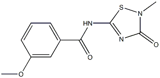 N-[(2,3-Dihydro-2-methyl-3-oxo-1,2,4-thiadiazol)-5-yl]-3-methoxybenzamide 구조식 이미지