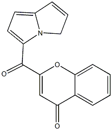 2-[Pyrrolizinocarbonyl]-4H-1-benzopyran-4-one Structure