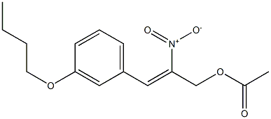 Acetic acid 2-nitro-3-[3-butoxyphenyl]-2-propenyl ester Structure