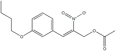 Acetic acid 2-nitro-3-[3-butoxyphenyl]-2-propenyl ester 구조식 이미지