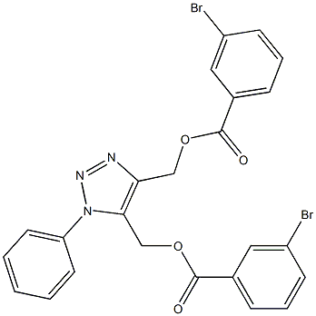1-Phenyl-1H-1,2,3-triazole-4,5-bis(methanol)bis(3-bromobenzoate) 구조식 이미지