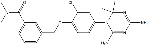 3-[2-Chloro-4-[(4,6-diamino-1,2-dihydro-2,2-dimethyl-1,3,5-triazin)-1-yl]phenoxymethyl]-N,N-dimethylbenzamide Structure