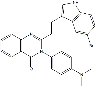 2-[2-(5-Bromo-1H-indol-3-yl)ethyl]-3-(4-dimethylaminophenyl)quinazolin-4(3H)-one 구조식 이미지