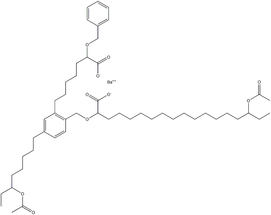 Bis(2-benzyloxy-16-acetyloxystearic acid)barium salt 구조식 이미지