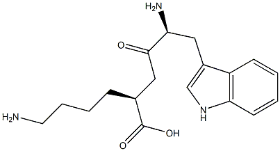 (2S)-6-Amino-2-[(S)-4-(1H-indol-3-yl)-3-amino-2-oxobutyl]hexanoic acid Structure