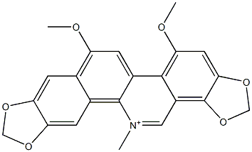 5,7-Dimethoxy-13-methyl[1,3]benzodioxolo[5,6-c]-1,3-dioxolo[4,5-i]phenanthridin-13-ium Structure
