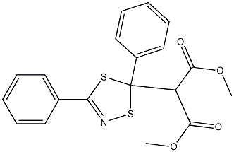 3,5-Diphenyl-1,4,2-dithiazole-5-malonic acid dimethyl ester Structure