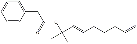Phenylacetic acid 1,1-dimethyl-2,7-octadienyl ester Structure