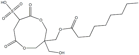 Nonanoic acid [1-(hydroxymethyl)-4,7-dioxo-6-sulfo-3,8-dioxacyclononan-1-yl]methyl ester 구조식 이미지