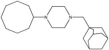1-Cyclooctyl-4-(1-adamantylmethyl)piperazine Structure