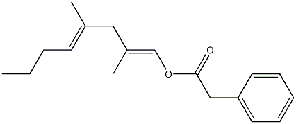 Phenylacetic acid 2,4-dimethyl-1,4-octadienyl ester 구조식 이미지