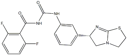 1-(2,6-Difluorobenzoyl)-3-[3-[[(6S)-2,3,5,6-tetrahydroimidazo[2,1-b]thiazol]-6-yl]phenyl]urea 구조식 이미지
