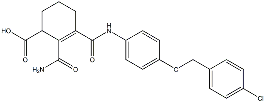 N-[4-[(p-Chlorobenzyl)oxy]phenyl]-3,4,5,6-tetrahydrophthalamidic acid 구조식 이미지