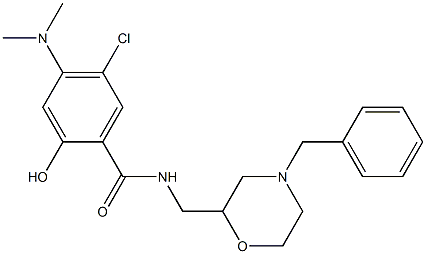 N-(4-Benzylmorpholin-2-ylmethyl)-5-chloro-4-(dimethylamino)-2-hydroxybenzamide 구조식 이미지