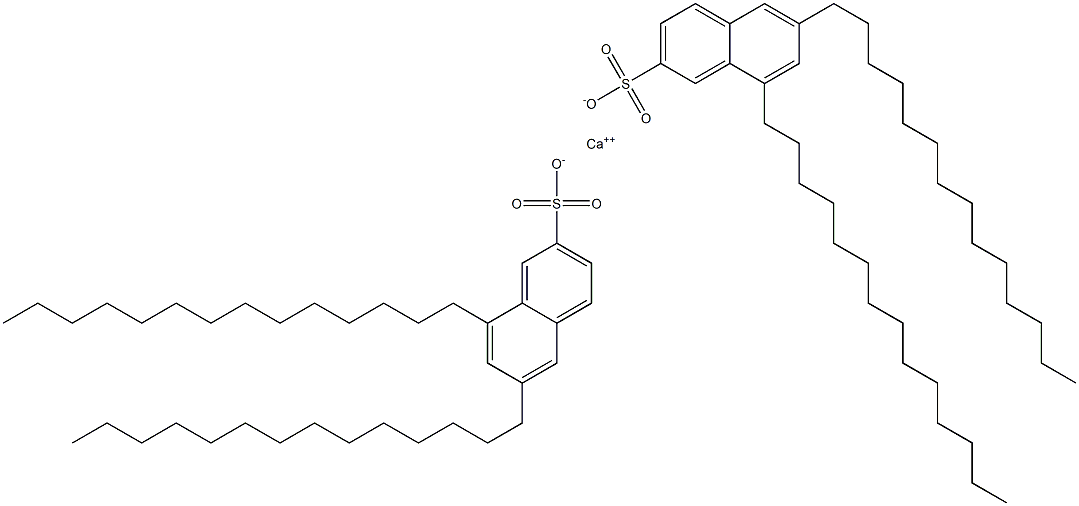 Bis(6,8-ditetradecyl-2-naphthalenesulfonic acid)calcium salt Structure