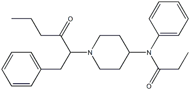 N-[1-(1-Butyryl-2-phenylethyl)-4-piperidinyl]-N-phenylpropanamide 구조식 이미지