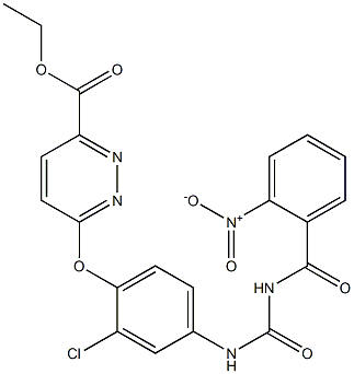 1-(2-Nitrobenzoyl)-3-[4-[(6-ethoxycarbonyl-3-pyridazinyl)oxy]-3-chlorophenyl]urea Structure