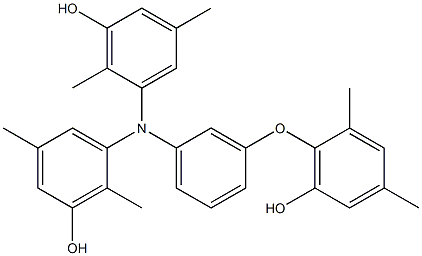 N,N-Bis(3-hydroxy-2,5-dimethylphenyl)-3-(6-hydroxy-2,4-dimethylphenoxy)benzenamine 구조식 이미지