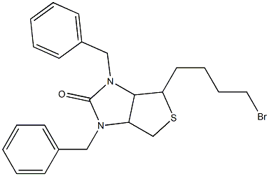 2,4-Dibenzyl-6-(4-bromobutyl)-7-thia-2,4-diazabicyclo[3.3.0]octan-3-one Structure