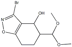 3-Bromo-4,5,6,7-tetrahydro-5-(dimethoxymethyl)-1,2-benzisoxazol-4-ol 구조식 이미지