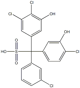 (3-Chlorophenyl)(4-chloro-3-hydroxyphenyl)(3,4-dichloro-5-hydroxyphenyl)methanesulfonic acid 구조식 이미지