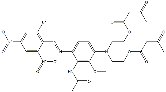 Bis(acetoacetic acid)[3-acetylamino-4-[(6-bromo-2,4-dinitrophenyl)azo]-2-methoxyphenylimino]bisethylene ester Structure