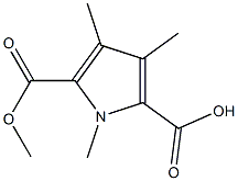 1,3,4-Trimethyl-1H-pyrrole-2,5-dicarboxylic acid 2-methyl ester Structure