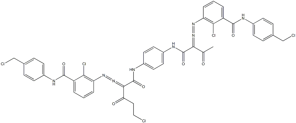 3,3'-[2-(Chloromethyl)-1,4-phenylenebis[iminocarbonyl(acetylmethylene)azo]]bis[N-[4-(chloromethyl)phenyl]-2-chlorobenzamide] Structure