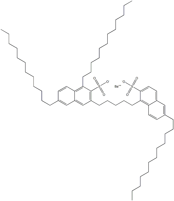 Bis(1,6-didodecyl-2-naphthalenesulfonic acid)barium salt Structure